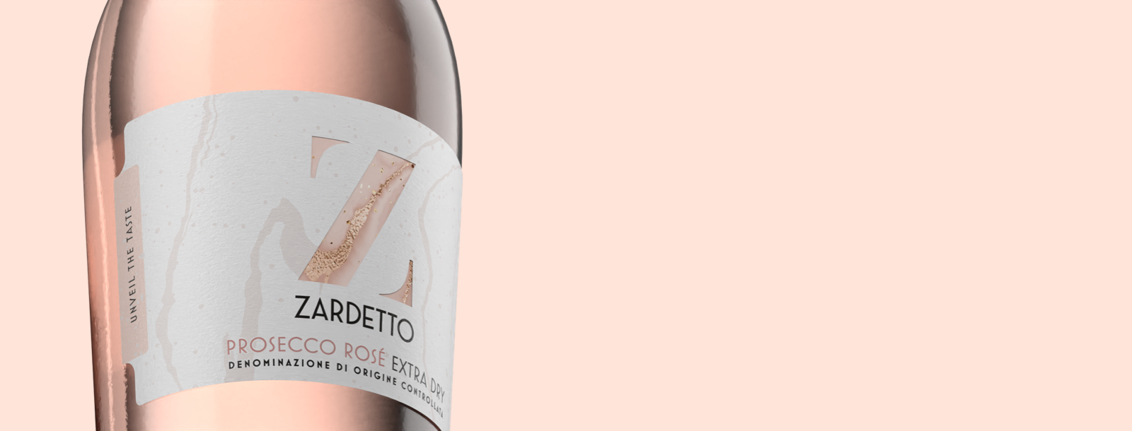 Label on the bottle of Zardetto's Prosecco Rosé Extra Dry